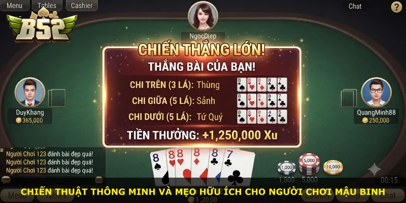 Chiến thuật thông minh và mẹo hữu ích cho người chơi Mậu Binh
