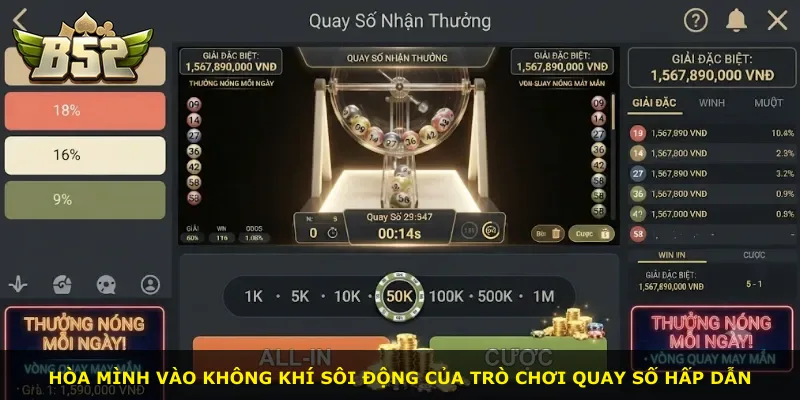 Hòa mình vào không khí sôi động của trò chơi quay số hấp dẫn